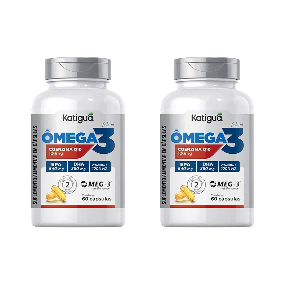 Kit 2X �mega 3 Coenzima Q10 - 60 C�psulas - Katigu�