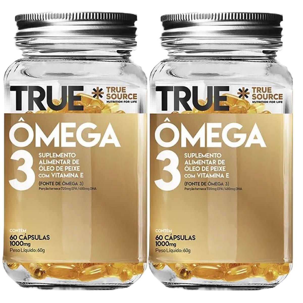 Kit 2X �mega 3  com Vitamina E - 60 C�psulas - True Source