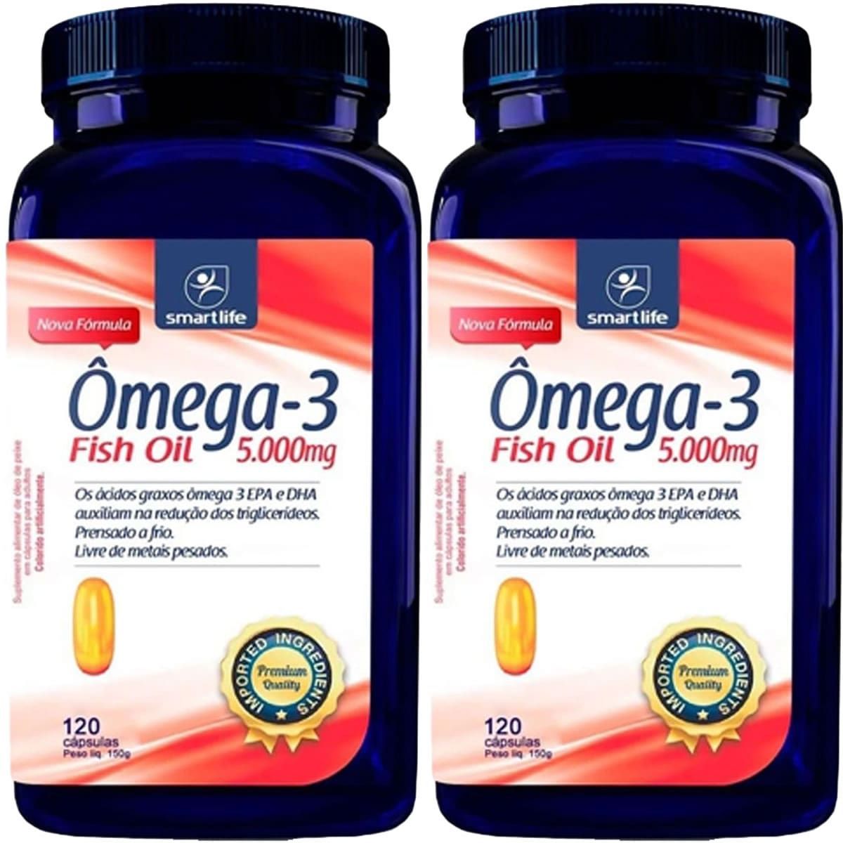 Kit 2X �mega-3 Fish Oil 5000mg - 120 C�psula - Naturelab