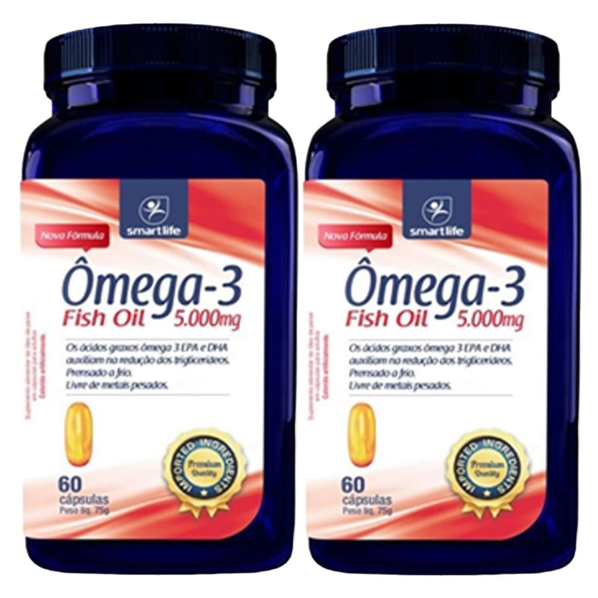 Kit 2X �mega-3 Fish Oil 5000mg - 60 C�psula - Naturelab