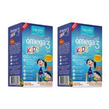 Kit 2X �mega 3 Kids � 30 C�psulas Mastig�veis  Laranja com Frutas Silvestres  - Equaliv