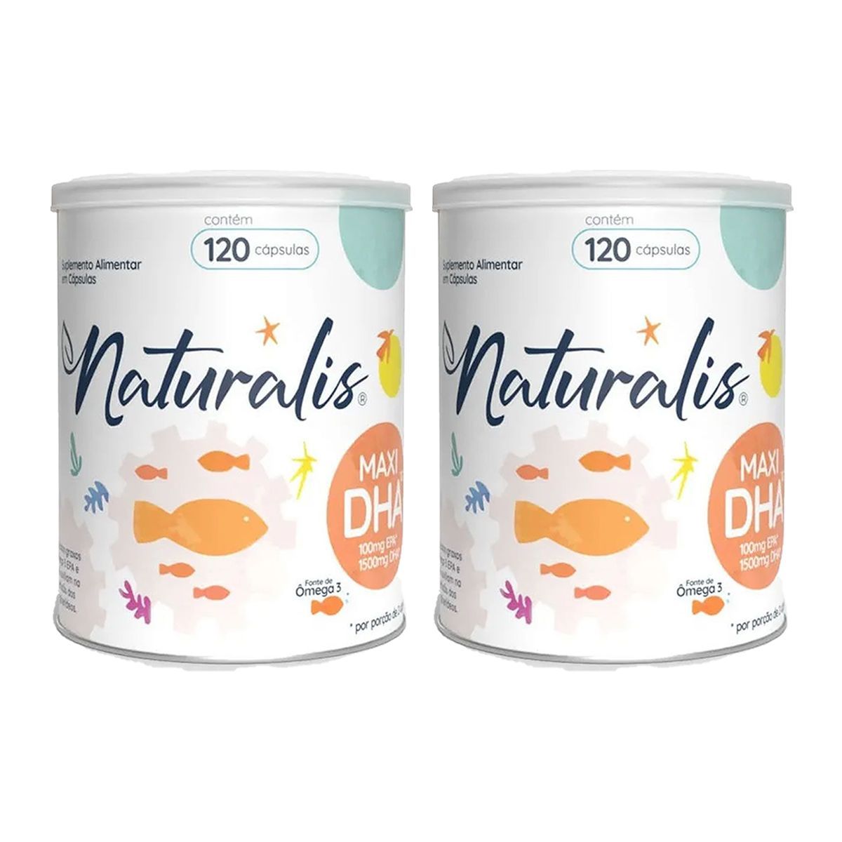Kit 2X �mega 3 Maxi DHA - 120 C�psulas - Naturalis