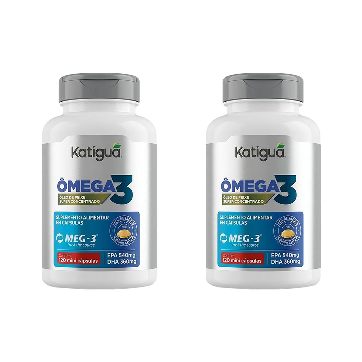Kit 2X Omega 3 Meg-3 - 120 Mini C�psulas - Katigu�