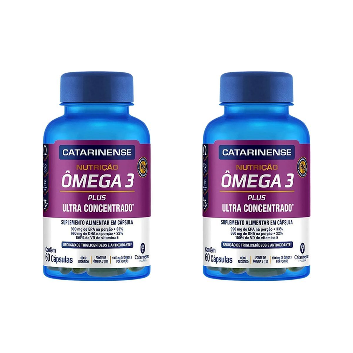 Kit 2X �mega 3 Plus - 60 C�psulas - Catarinense Nutri��o