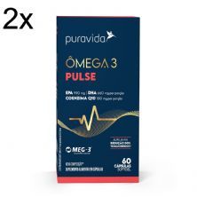 Kit 2X �mega 3 Pulse Nova Composi��o - 60 C�psulas Softgel - Puravida