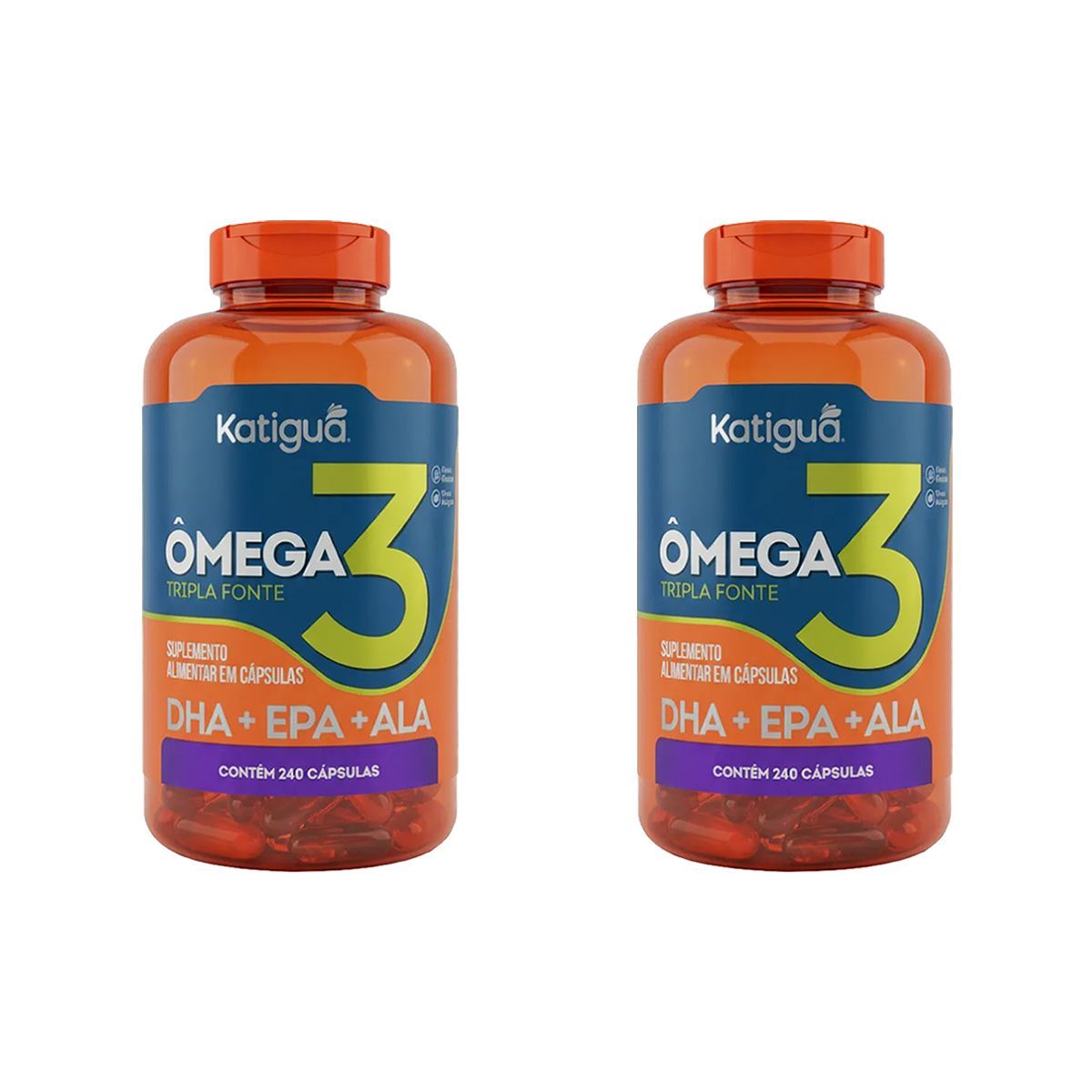 Kit 2X �mega 3 Tripla Fonte - 240 C�psulas - Katigu�