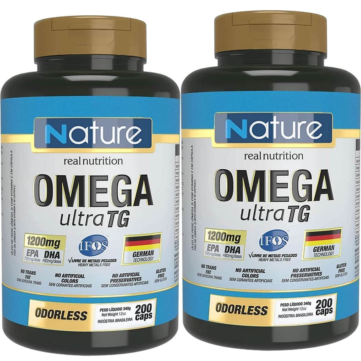 Kit 2X �mega 3 Ultra 1200mg - 200 C�psulas - Nature