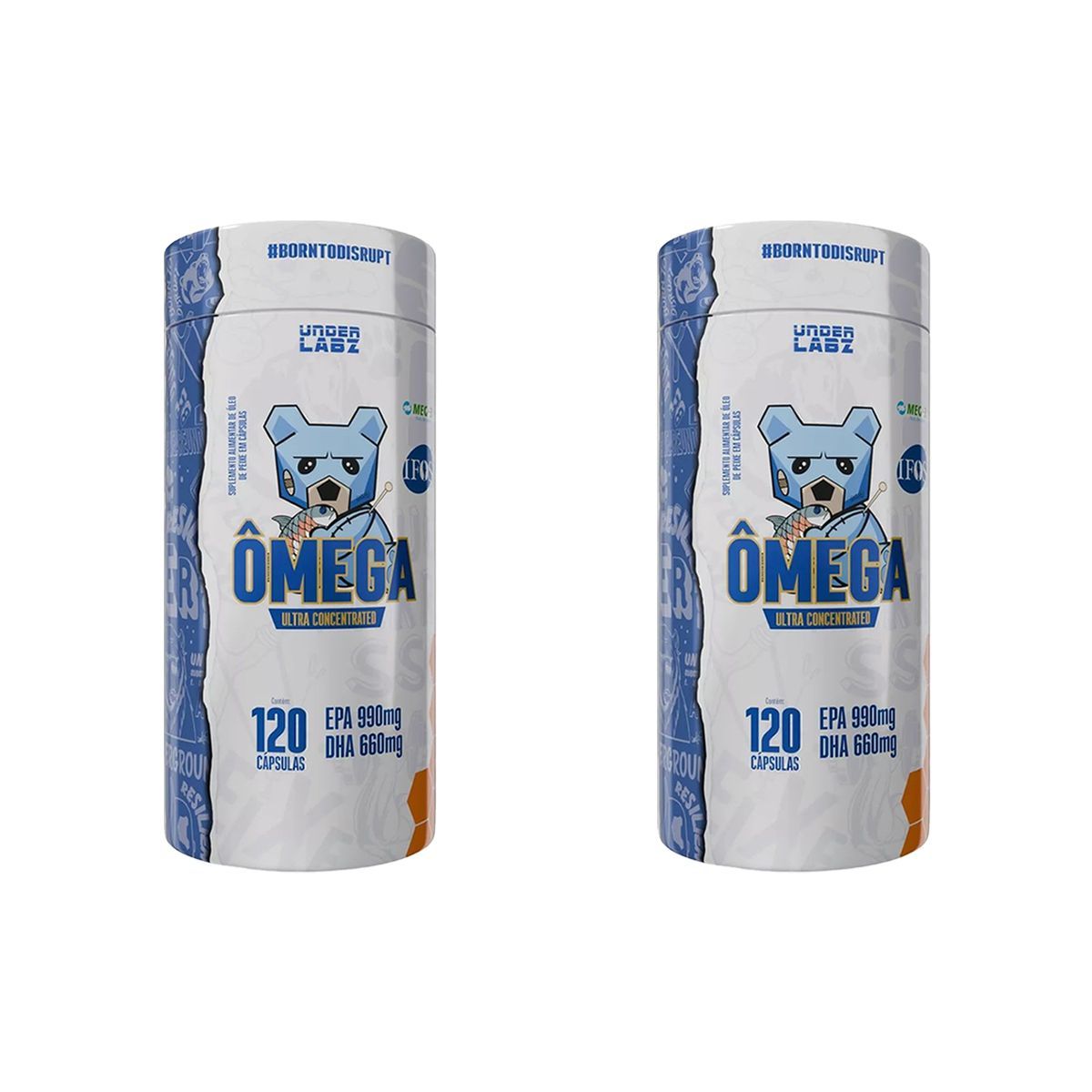 Kit 2X �mega 3 Ultra Concentrado - 120 Sotfgels - Under Labz