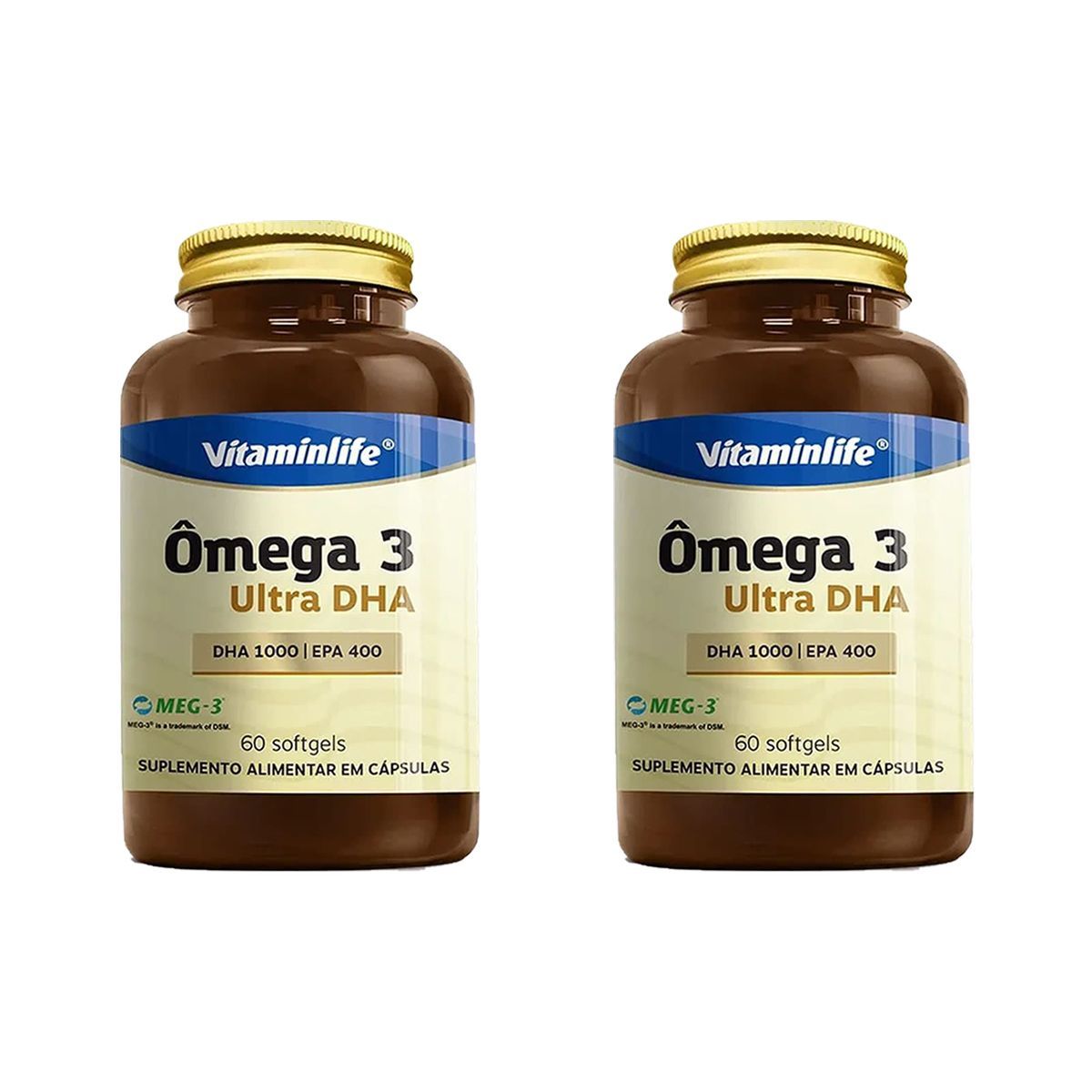 Kit 2X �mega 3 Ultra DHA - 60 Softgels - VitaminLife