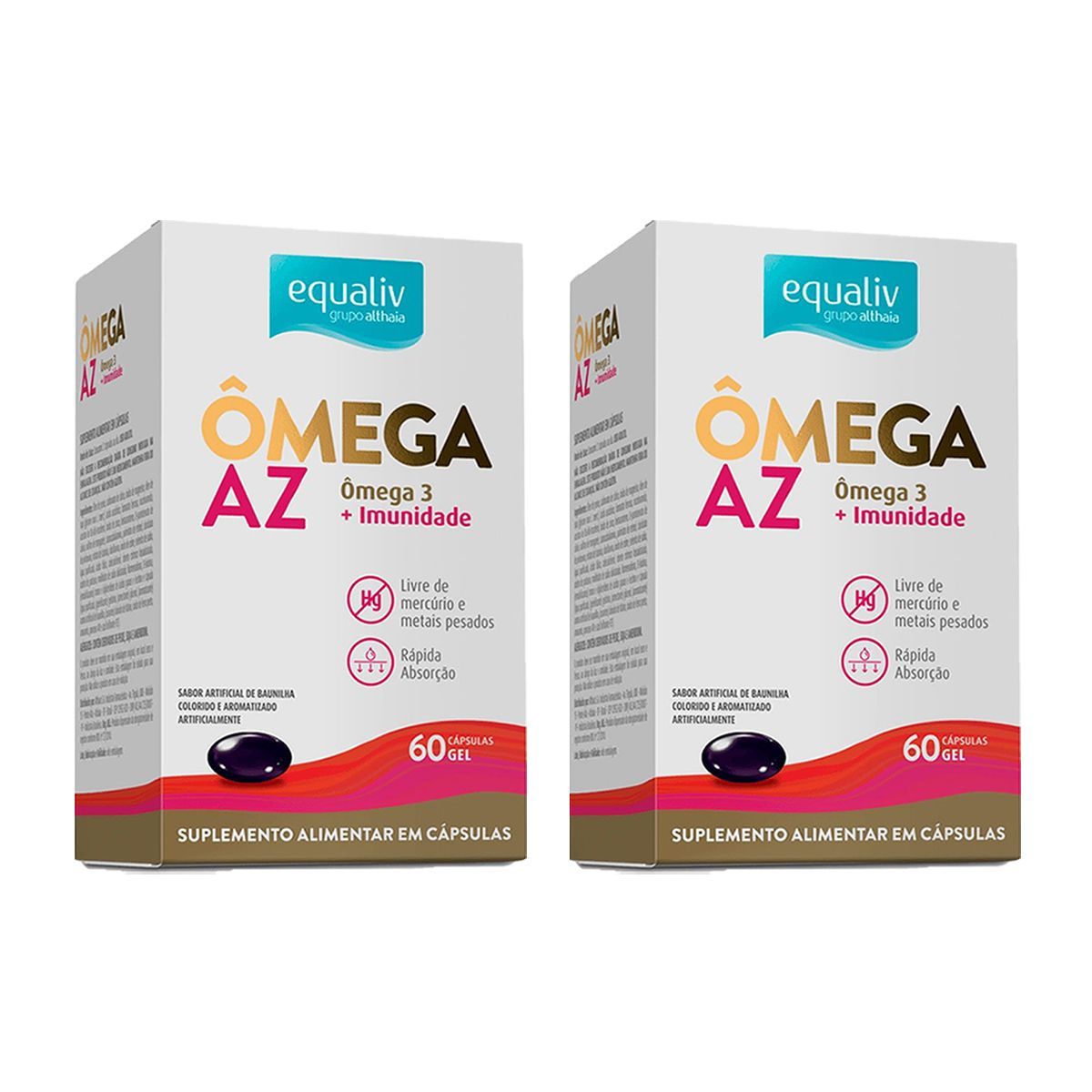 Kit 2X �mega Imunidade AZ - 60 C�psulas Gel - Equaliv