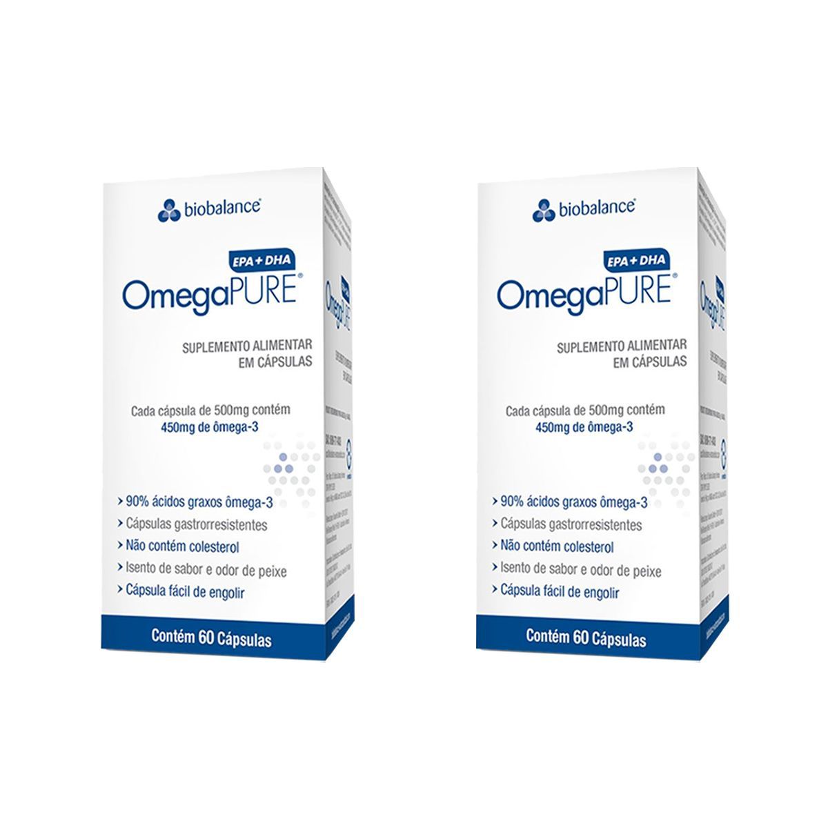 Kit 2X Omegapure �mega-3 EPA/DHA - 60 C�psulas 500mg - Biobalance