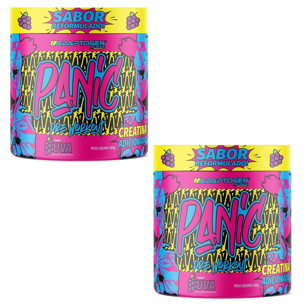 Kit 2X Panic Pr�-Treino - 300g Uva - Adaptogen