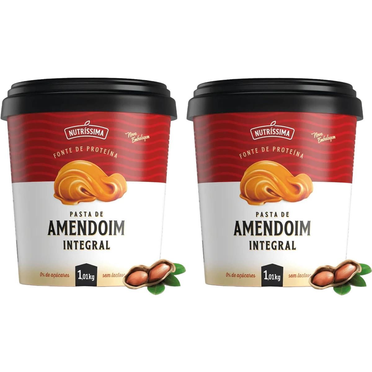 Kit 2X Pasta Amendoim Integral - 1010g Lisa -  Nutr�ssima