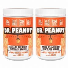 Kit 2X Pasta de Amendoim - 1005g  Chocolate Branco com Whey Isolado - Dr. Peanut