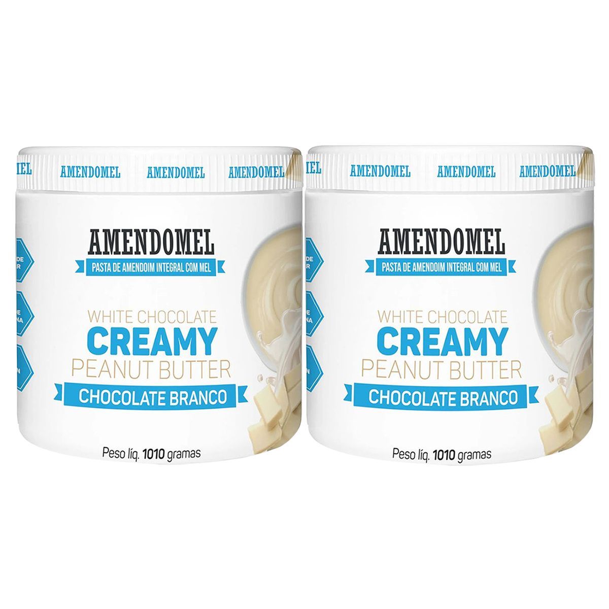 Kit 2X Pasta de Amendoim - 1010g Chocolate Branco - AmendoMel