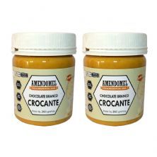Kit 2X Pasta de Amendoim - 260g Chocolate Branco Crocante - Amendomel