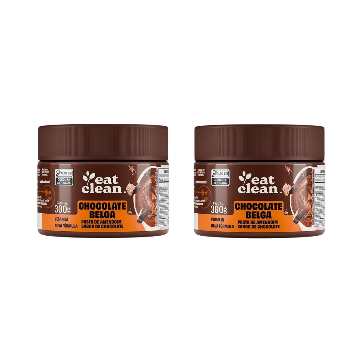 Kit 2X Pasta de Amendoim - 300g Chocolate Belga - Eat Clean