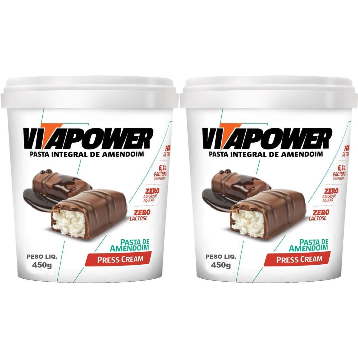 Kit 2X Pasta de Amendoim - 450g Press Cream - Vitapower