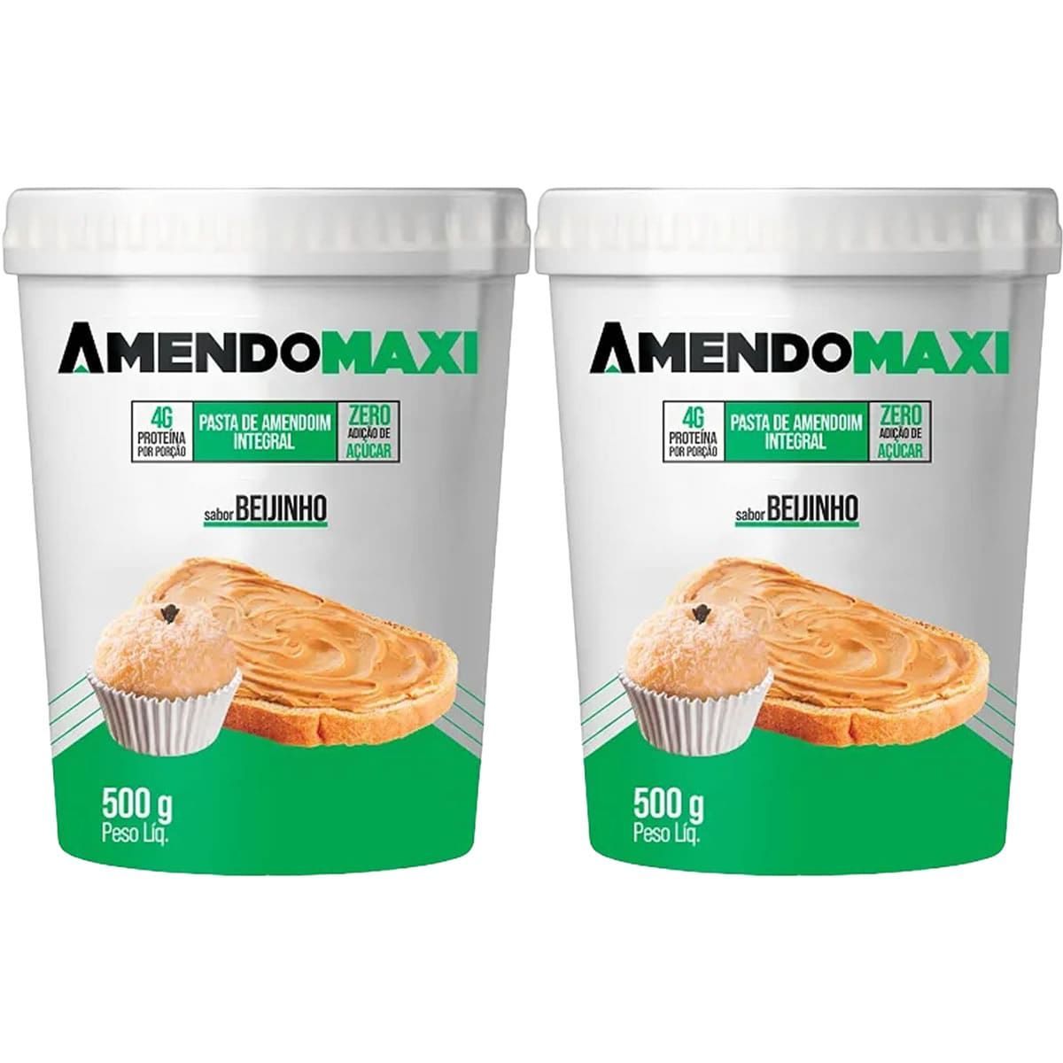 Kit 2X Pasta de Amendoim - 500g Beijinho - AmendoMaxi