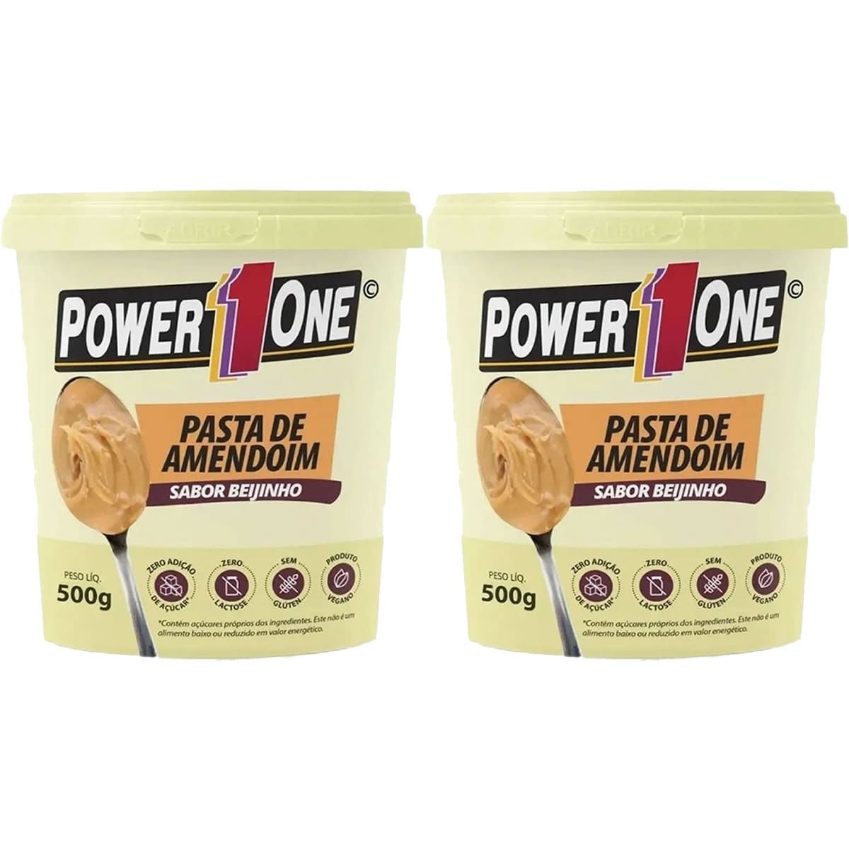 Kit 2X Pasta de Amendoim - 500g Beijinho - Power One