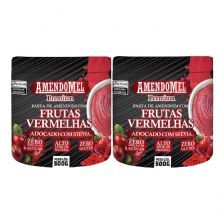 Kit 2X Pasta de Amendoim - 500g Com Frutas Vermelhas - Amendomel