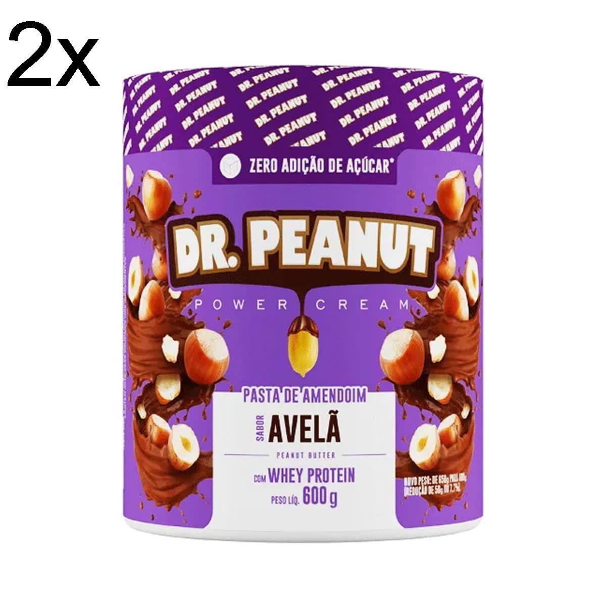 Kit 2X Pasta de Amendoim - 600g Avel� com Whey Protein - Dr. Peanut