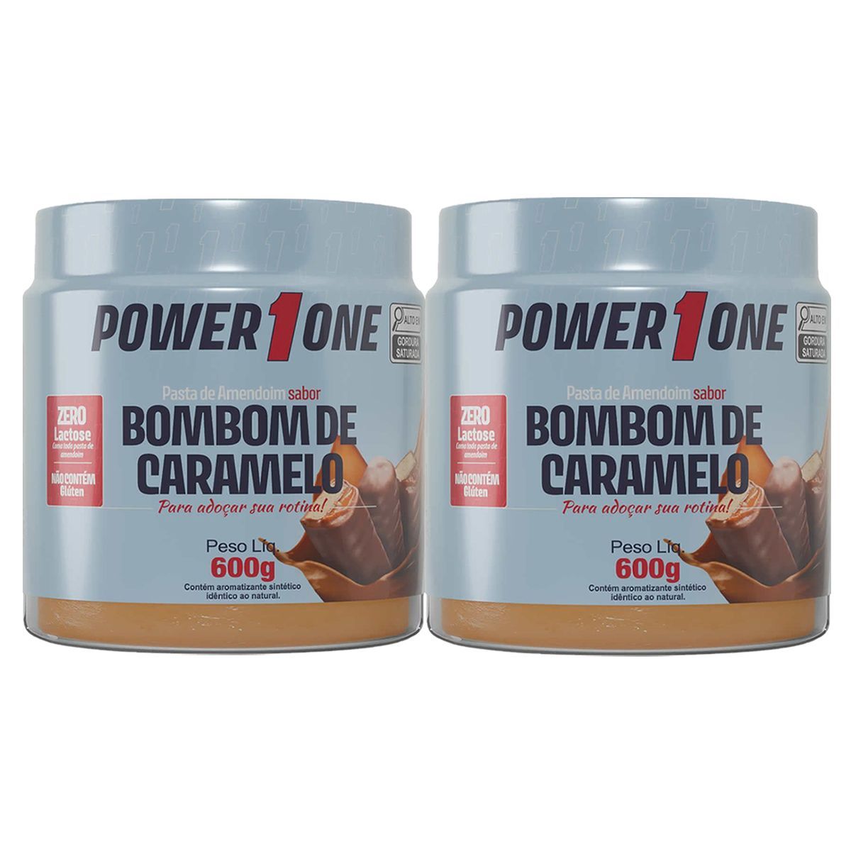 Kit 2X Pasta de Amendoim - 600g Bombom de Caramelo - Power One