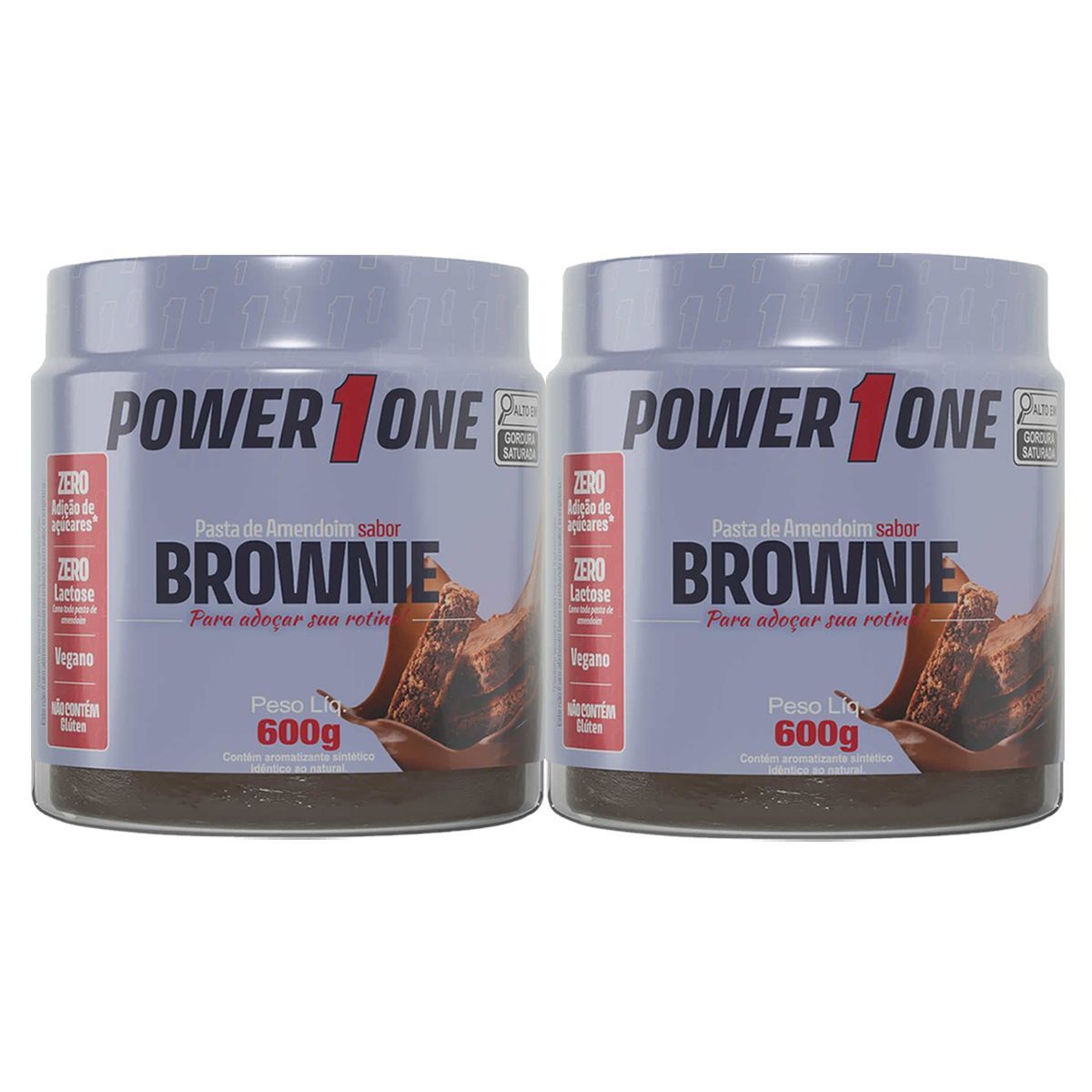 Kit 2X Pasta de Amendoim - 600g Brownie  - Power One