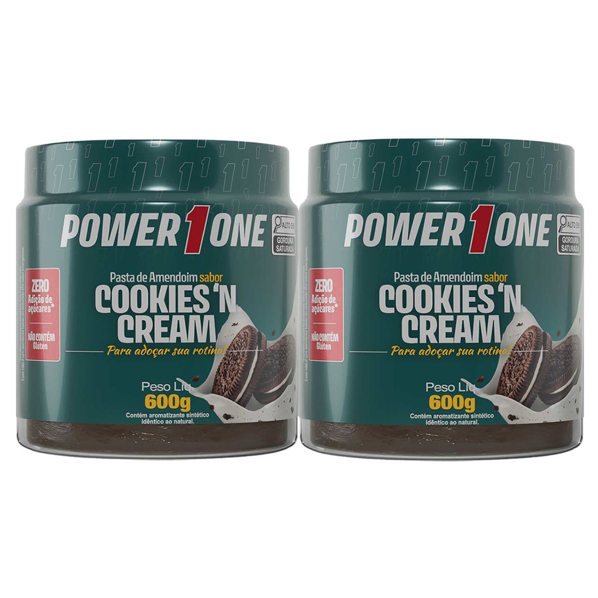 Kit 2X Pasta de Amendoim - 600g Cookies And Cream - Power One