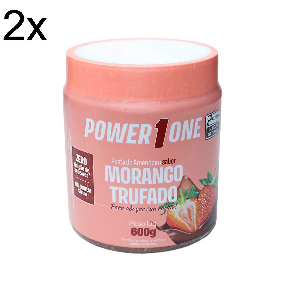 Kit 2X Pasta de Amendoim - 600g Morango Trufado - Power1one