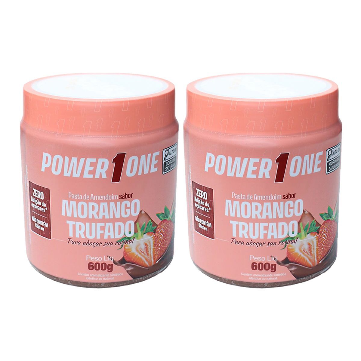 Kit 2X Pasta de Amendoim - 600g Morango Trufado - Power1one