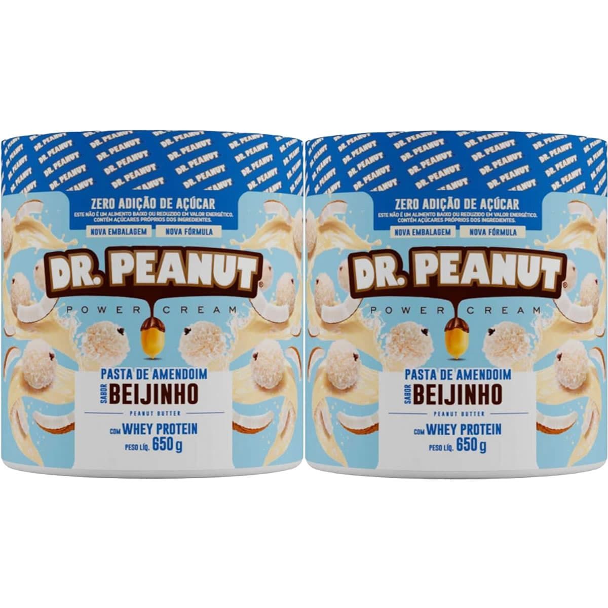 Kit 2X Pasta de Amendoim - 650g Beijinho com Whey - Dr. Peanut