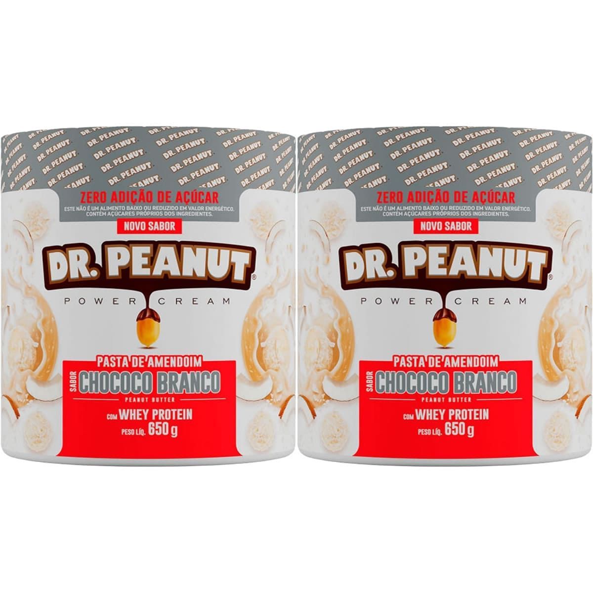 Kit 2X Pasta de Amendoim - 650g Chococo Branco com Whey - Dr. Peanut