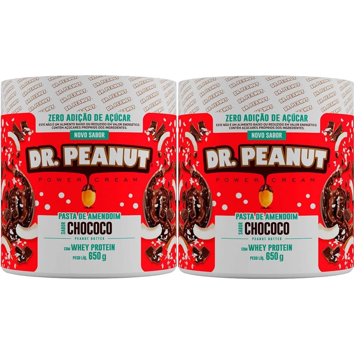 Kit 2X Pasta de Amendoim - 650g Chococo com Whey - Dr. Peanut