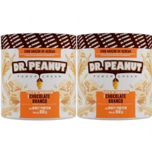 Kit 2X Pasta de Amendoim - 650g Chocolate Branco com Whey - Dr. Peanut