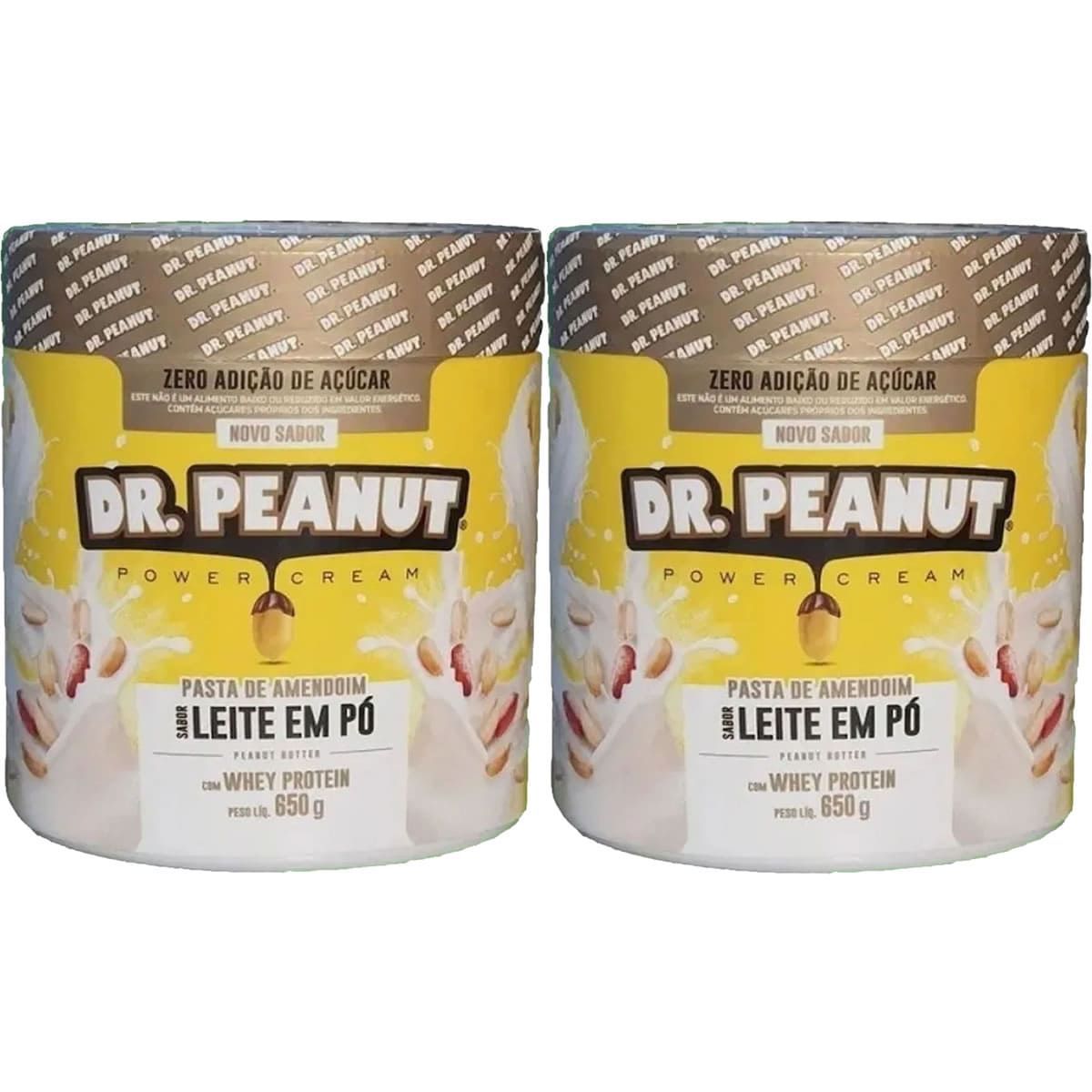 Kit 2X Pasta de Amendoim - 650g Leite em P� com Whey  - Dr. Peanut