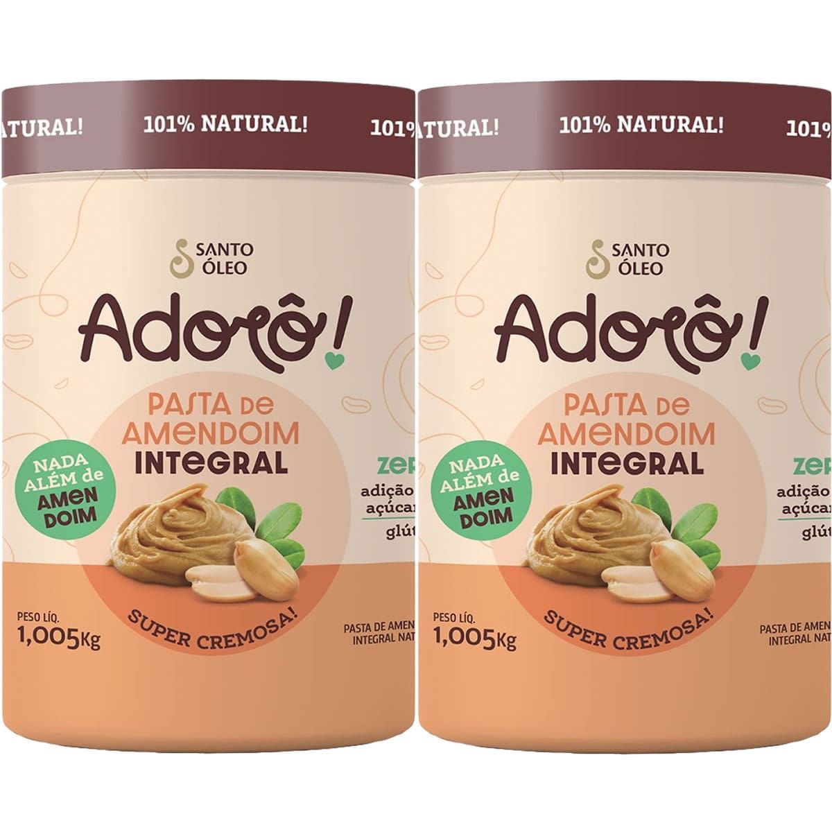 Kit 2X Pasta de Amendoim Ador� - 1,005kg Lisa - Santo �leo