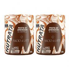 Kit 2X Pasta de Amendoim Bacio di Latte - 600g Caramelo Salgado - Nutrata