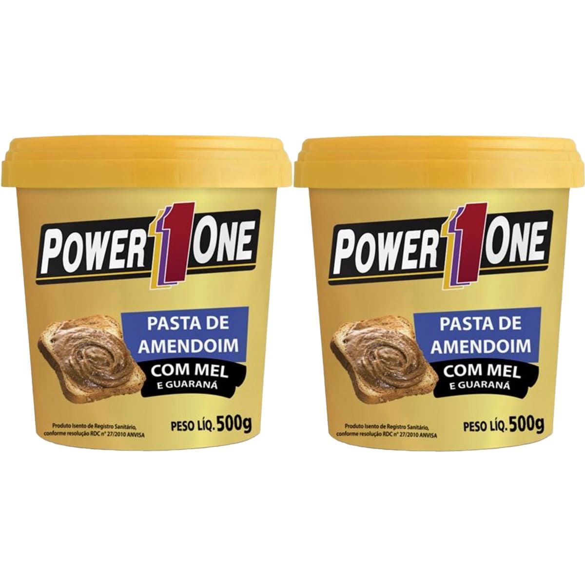 Kit 2X Pasta de Amendoim com Mel e Guaran� - 500g - Power One
