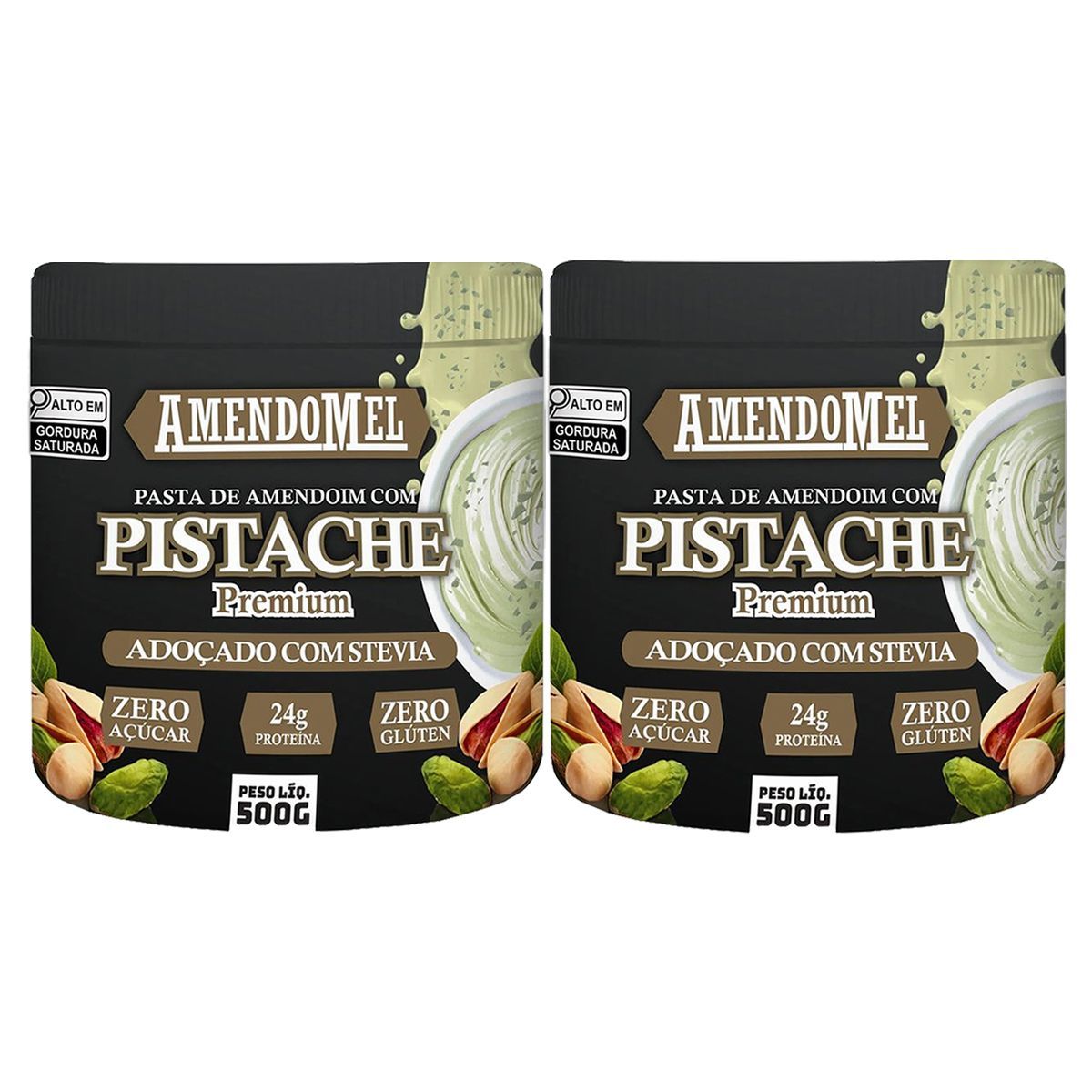 Kit 2X Pasta de Amendoim Com Pistache - 500g - AmendoMel
