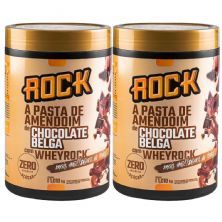 Kit 2X Pasta de Amendoim com Whey - 1000g Chocolate Belga - Rock Peanut