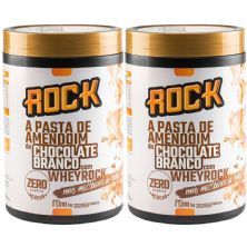 Kit 2X Pasta de Amendoim Com Whey - 1000g Chocolate Branco - Rock Peanut