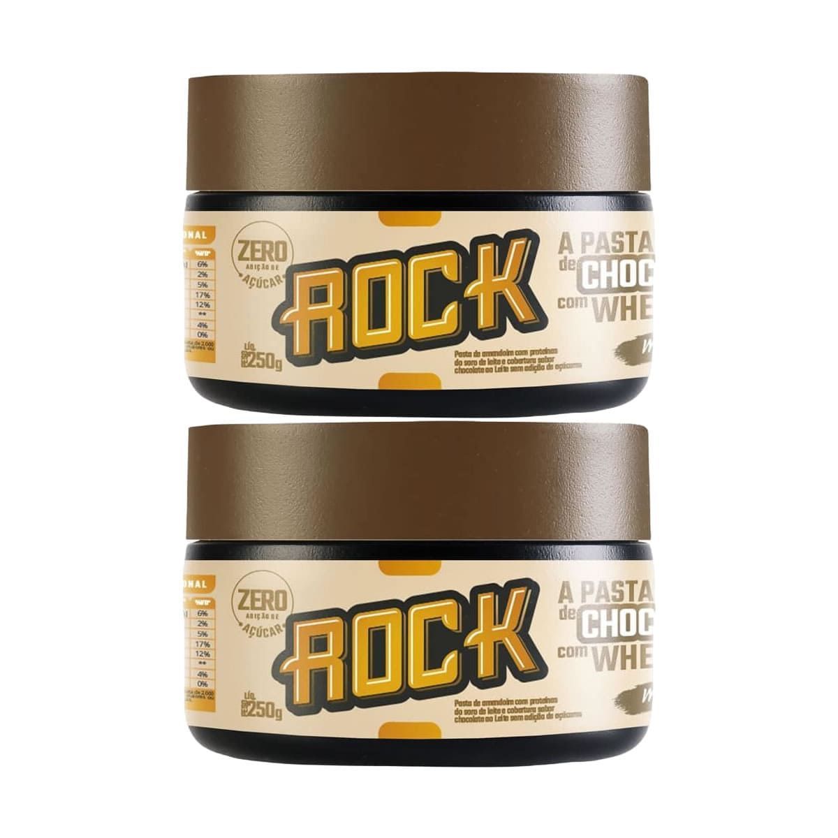 Kit 2X Pasta de Amendoim com Whey - 250g Chocolate Belga - Rock Peanut	
