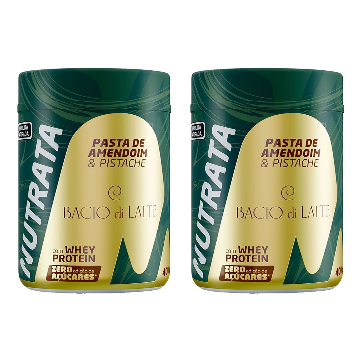 Kit 2X Pasta de Amendoim com Whey - 400g Pistache - Nutrata