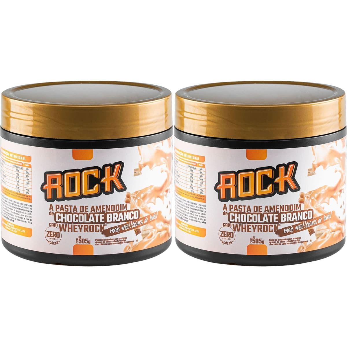 Kit 2X Pasta de Amendoim Com Whey - 500g Chocolate Branco - Rock Peanut