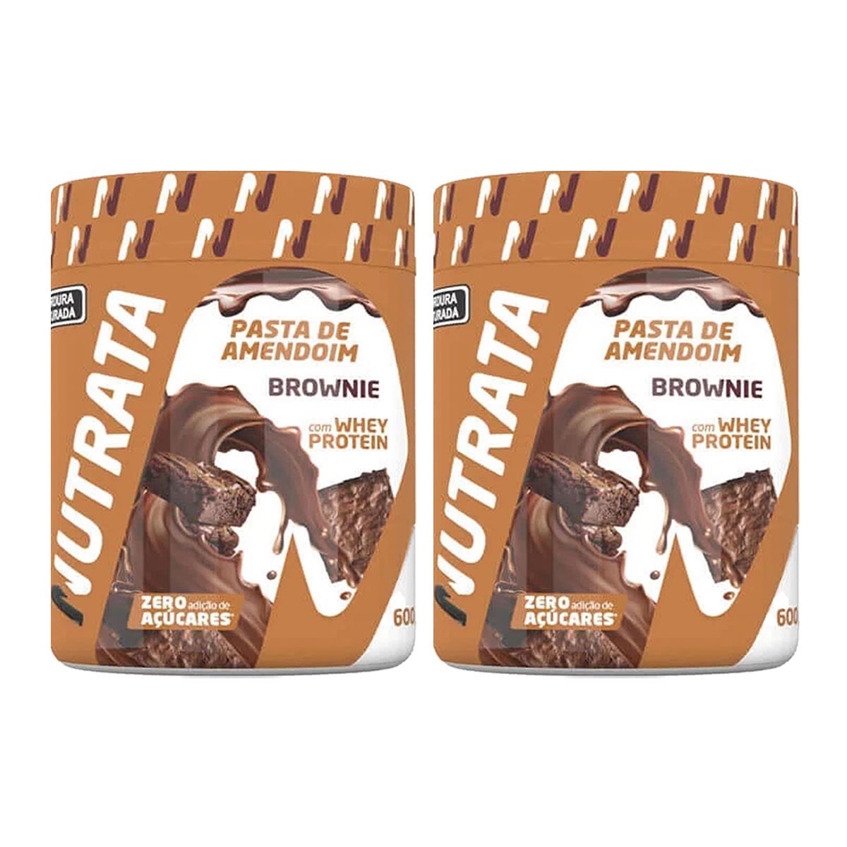 Kit 2X Pasta de Amendoim com Whey - 600g Brownie - Nutrata