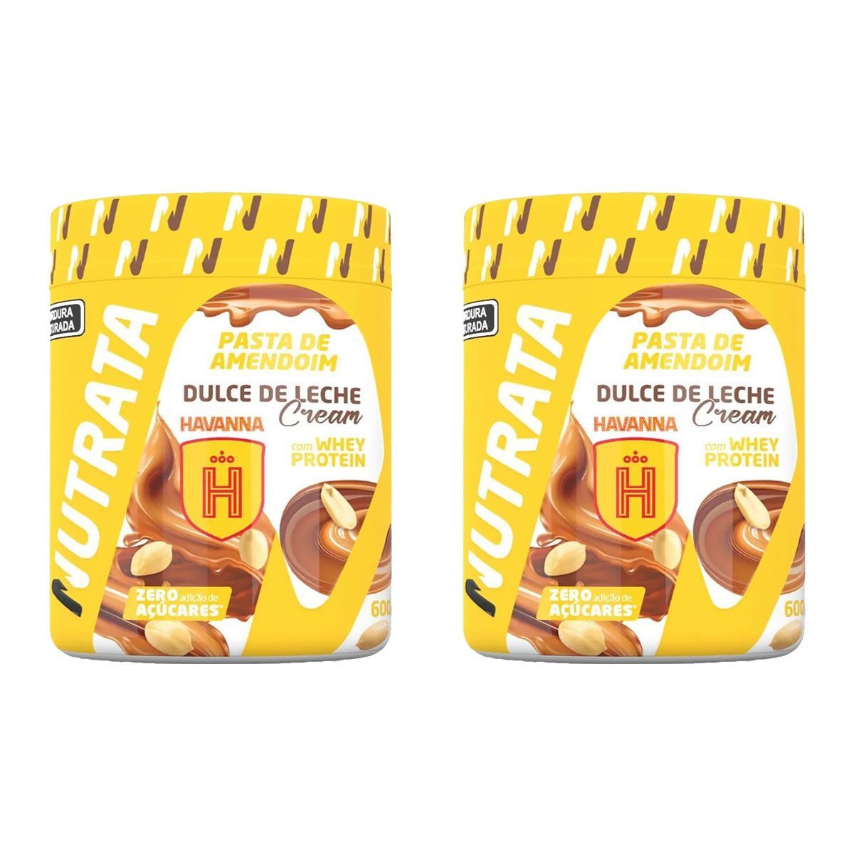Kit 2X Pasta de Amendoim com Whey - 600g Dulce de Leche Cream Havanna - Nutrata