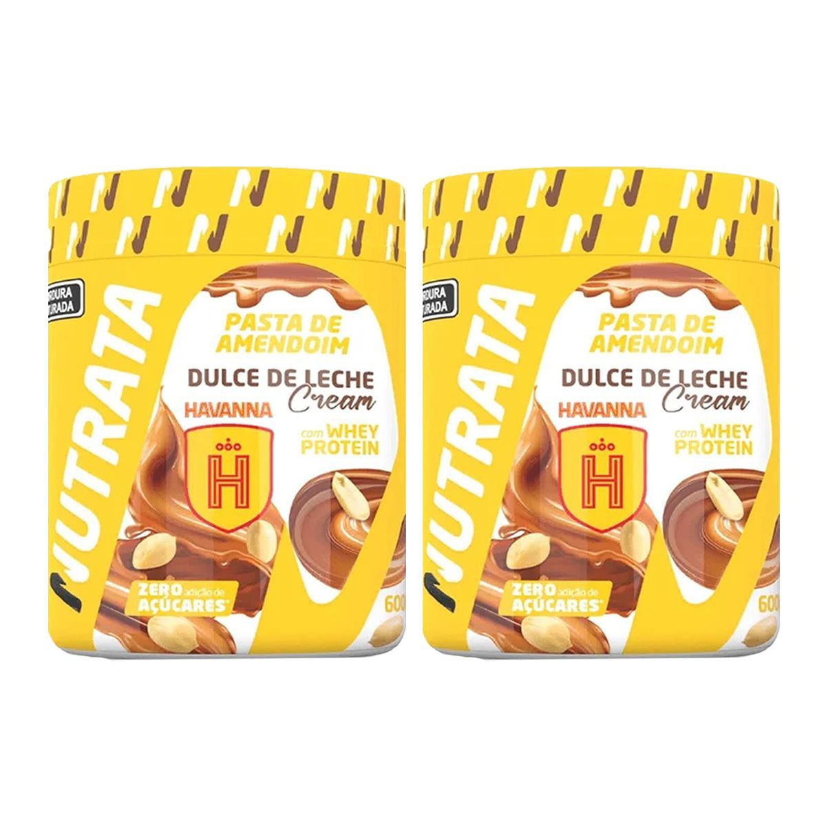 Kit 2X Pasta de Amendoim com Whey - 600g Dulce de Leche Crunch - Nutrata