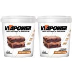 Kit 2X Pasta de Amendoim Integral - 1005g Brownie Cream - VitaPower