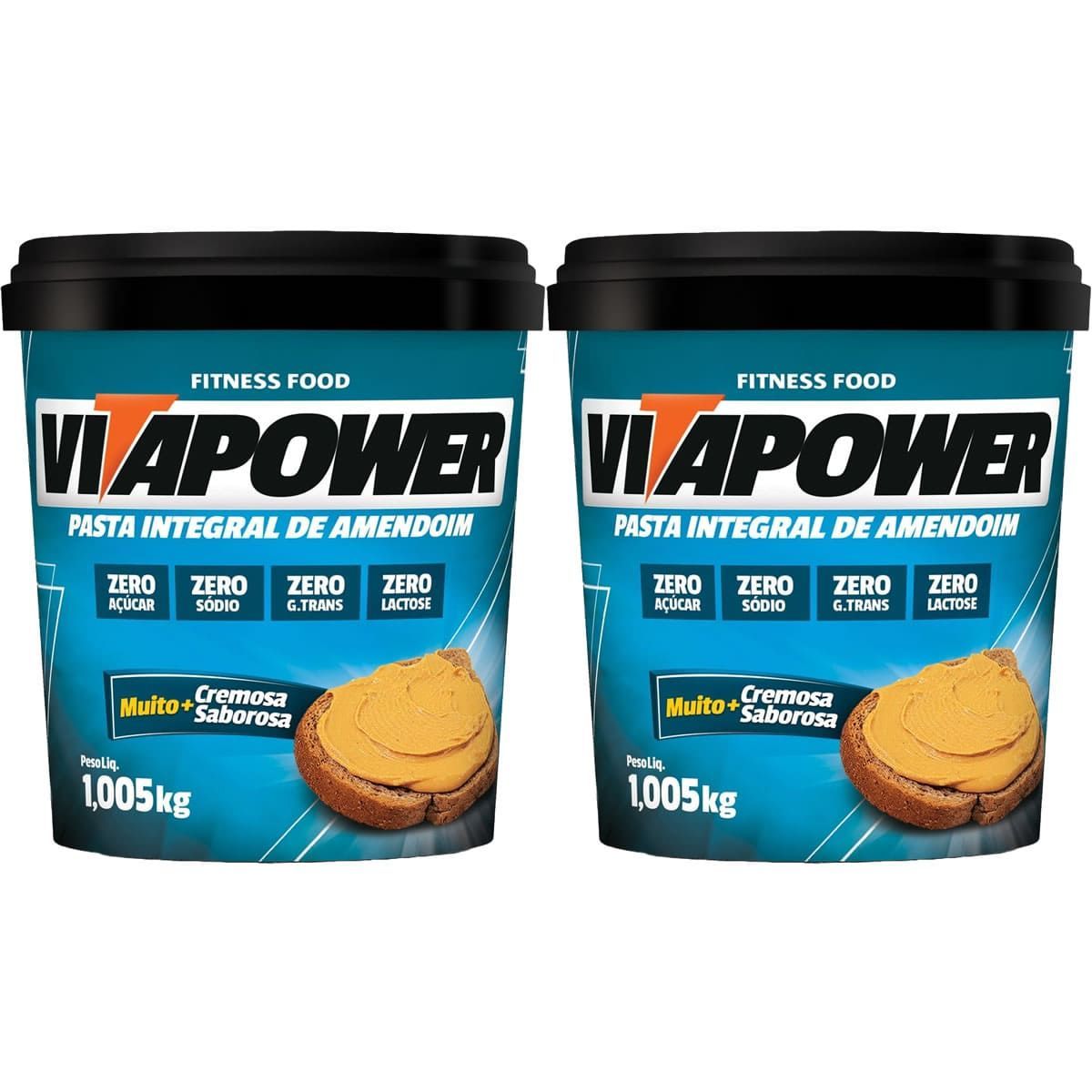 Kit 2X Pasta de Amendoim Integral - 1005g Natural  - Vitapower